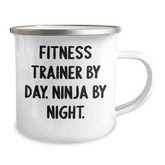 Fitness Trainer Gifts from Men - Funny Camping Mug for Fitness Trainers By Day. Ninja By Night. - Father's Day Unique Gifts - Image 2